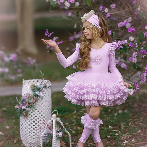 NWT Dollcake Hopeful Dreams Lilac TUTU Dress Outfit w socks & headband sz 10